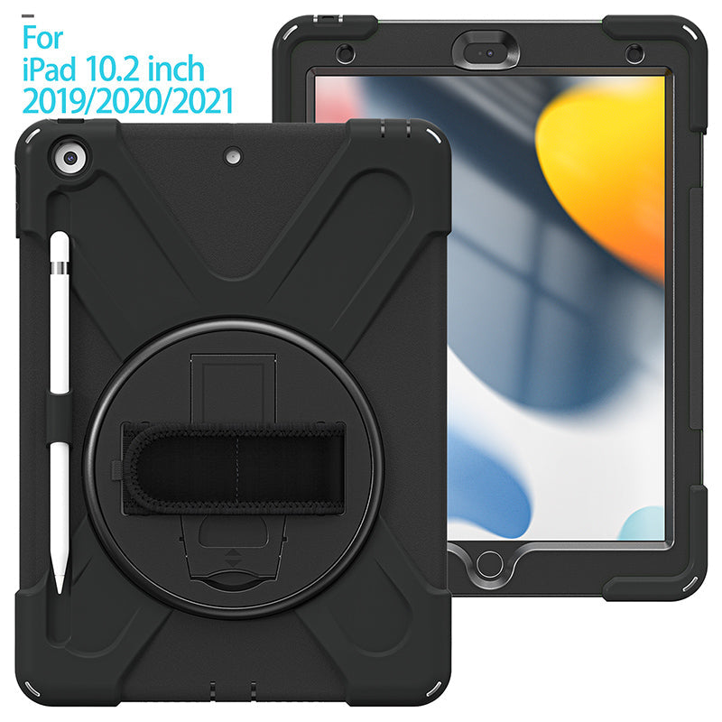 Rugged Protective Case Hand & Shoulder Strap iPad 10th / 11th Gen 10.9 inch - Black