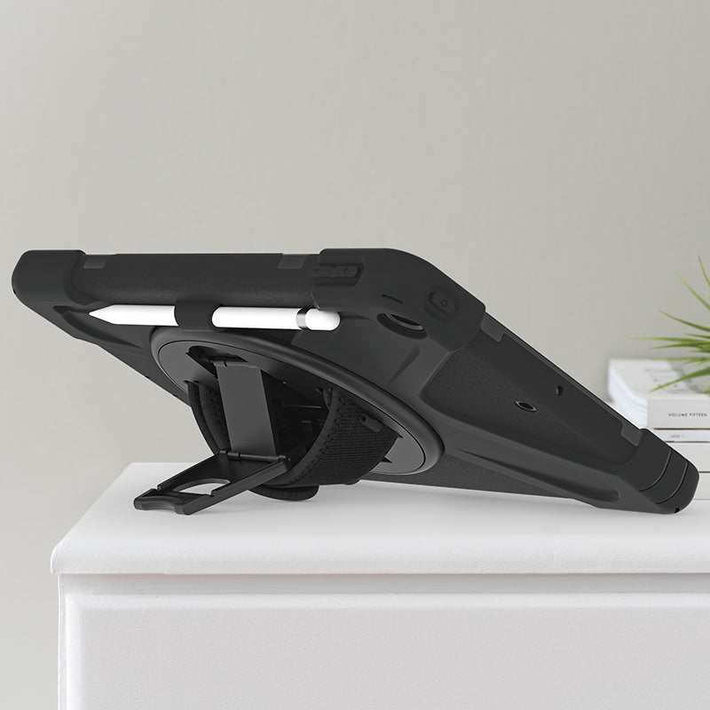 Rugged Protective Case Hand & Shoulder Strap iPad 10th / 11th Gen 10.9 inch - Black