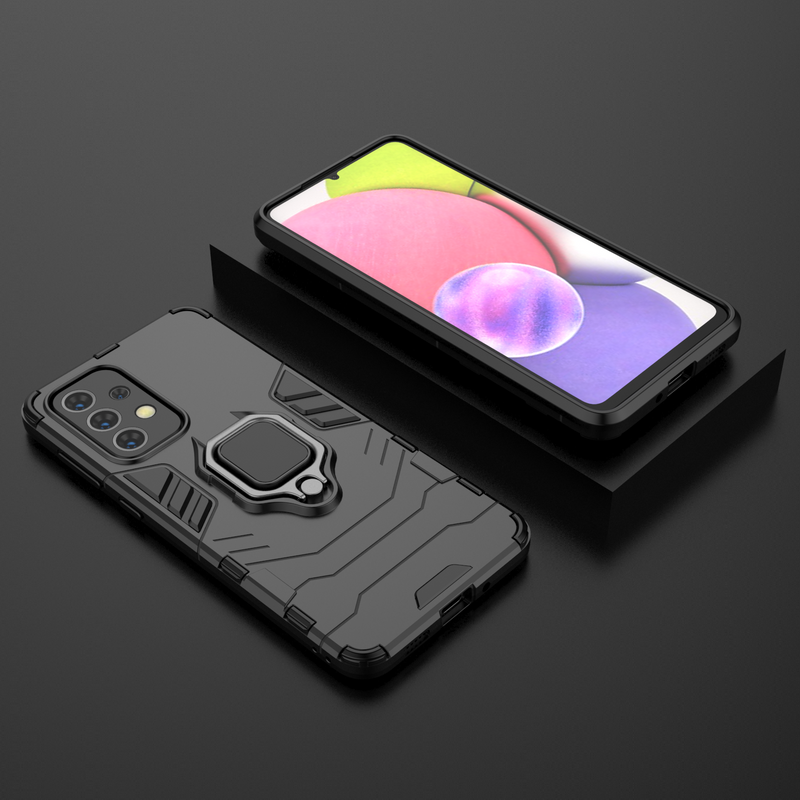 Rugged & Protective Phone Case Samsung A33 5G Built in Ring Holder - Black