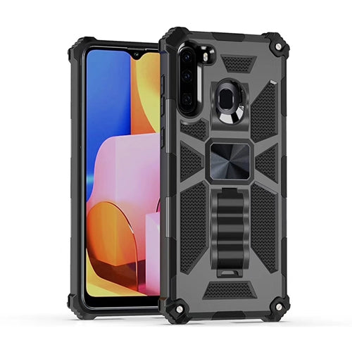 Rugged & Tough Case Samsung A21 with Kickstand - Black 1