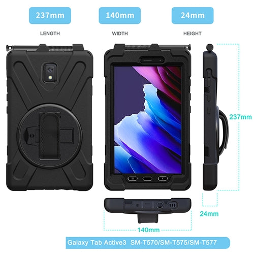 Rugged Case Hand & Shoulder Strap Samsung Tab Active 3 8 inch SM-T570 / T575- Black 6