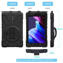 Load image into Gallery viewer, Rugged Case Hand &amp; Shoulder Strap Samsung Tab Active 3 8 inch SM-T570 / T575- Black 6