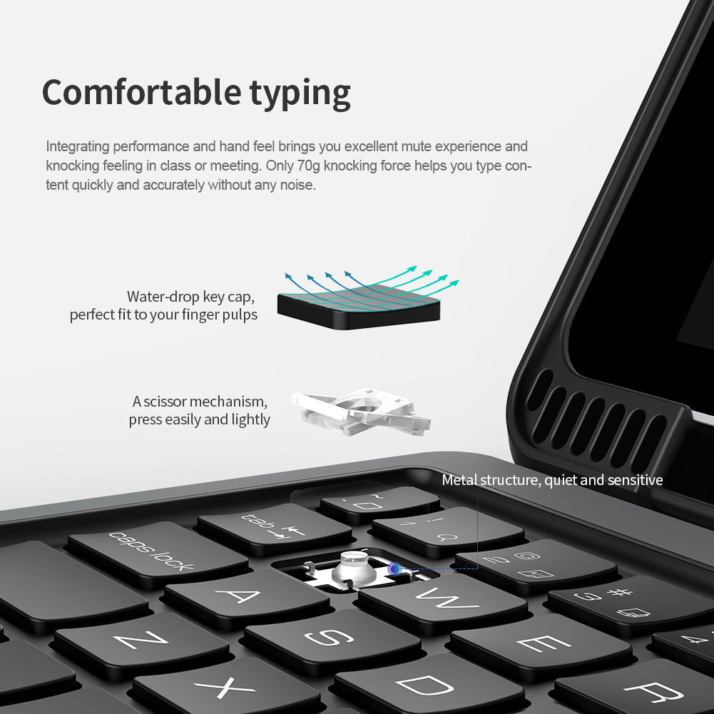 Rugged Protective Detachable Keyboard Case iPad Air 4 / 5 10.9 & iPad Pro 11 inch - Black