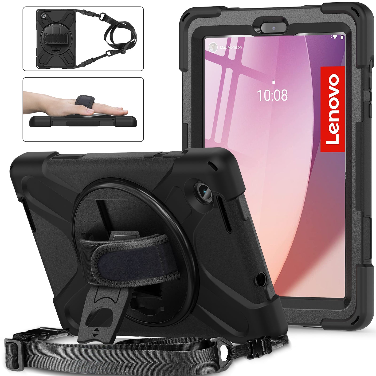 Rugged Case Hand & Shoulder Strap Lenovo M8 8 inch 4th Gen TB300