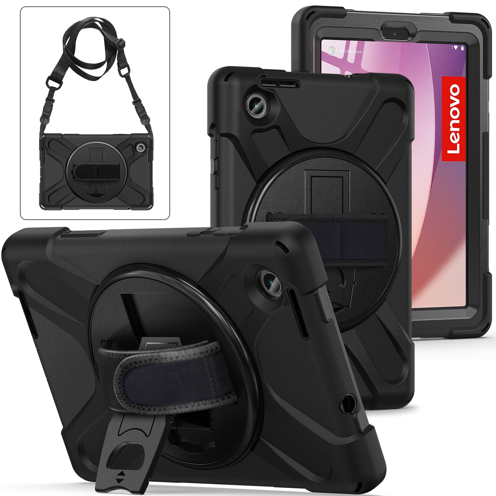 Rugged Case Hand & Shoulder Strap Lenovo M8 8 inch 4th Gen TB300