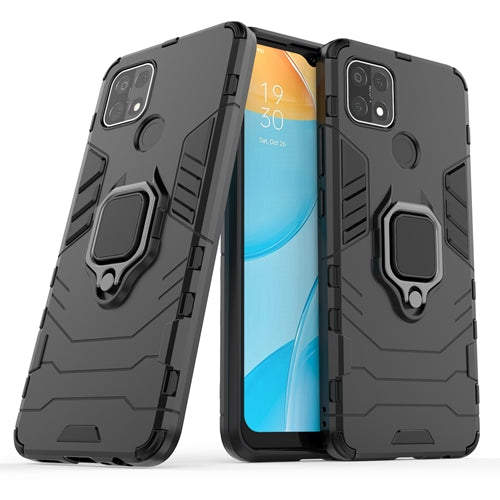 Rugged & Protective Armour Case Oppo A15 4G Built in Ring Holder - Black 3