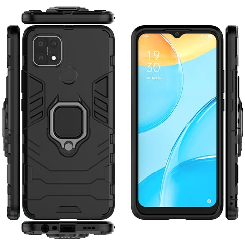 Rugged & Protective Armour Case Oppo A15 4G Built in Ring Holder - Black 5