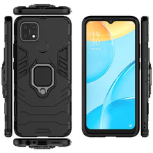 Load image into Gallery viewer, Rugged &amp; Protective Armour Case Oppo A15 4G Built in Ring Holder - Black 5