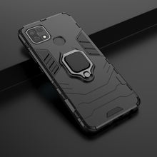 Load image into Gallery viewer, Rugged &amp; Protective Armour Case Oppo A15 4G Built in Ring Holder - Black 2