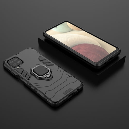 Rugged & Protective Armor Phone Case Samsung A12 Built in Ring Holder - Black 5