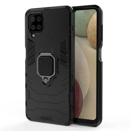 Rugged & Protective Armor Phone Case Samsung A12 Built in Ring Holder - Black 7