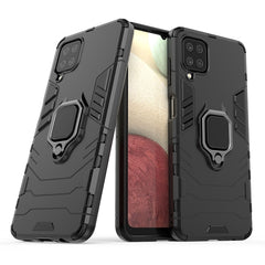 Rugged & Protective Armor Phone Case Samsung A12 Built in Ring Holder - Black 4