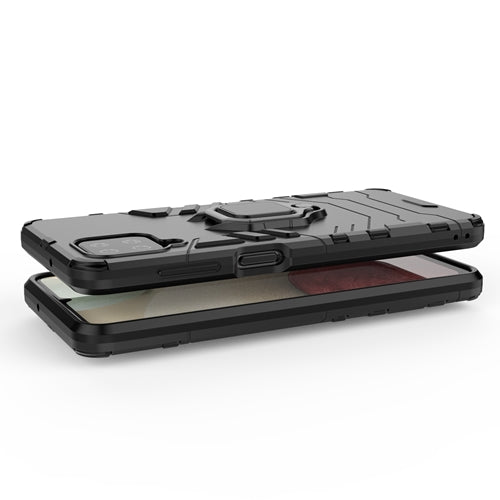 Rugged & Protective Armor Phone Case Samsung A12 Built in Ring Holder - Black 9