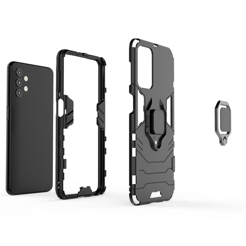 Rugged & Protective Armour Phone Case Samsung A32 5G Built in Ring Holder - Black 9