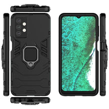 Load image into Gallery viewer, Rugged &amp; Protective Armour Phone Case Samsung A32 5G Built in Ring Holder - Black 8