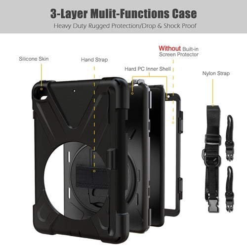 Rugged Protective Case Hand & Shoulder Strap iPad Mini 5 & 4 - Black 2