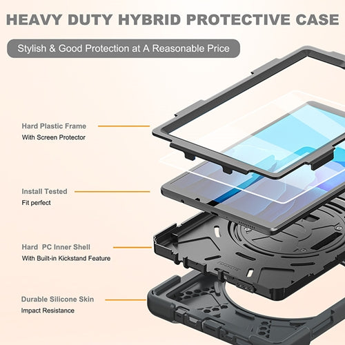 Rugged Case Hand & Shoulder Strap Galaxy Tab S7 FE 2021 12.4 SM-T730 T736 3