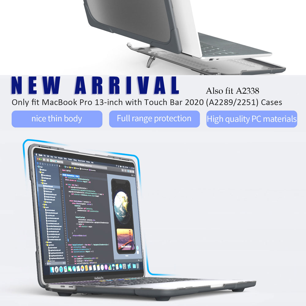 Rugged Protective & Heavy Duty Case Macbook Pro 13 (2020 & 2021) - Clear Grey