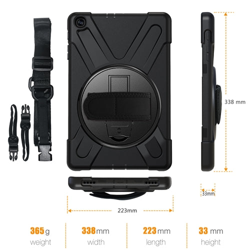 Rugged Protective Case Hand & Shoulder Strap Samsung Tab A 10.1 2019 - Black 2