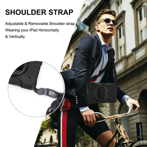 Rugged Case Hand & Shoulder Strap Samsung Tab S6 10.5 T860 - Black 10