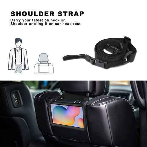 Rugged Case Hand & Shoulder Strap Samsung Tab S6 LITE 10.4 P610  - Black 6