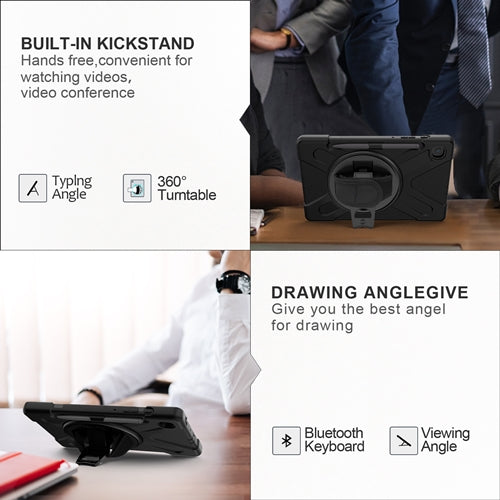 Rugged Case Hand & Shoulder Strap Samsung Tab S6 LITE 10.4 P610  - Black 10