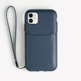 BodyGuardz Accent Wallet Leather Rugged Case w/ Strap iPhone 11 / XR - Navy