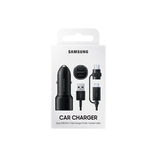 Load image into Gallery viewer, Samsung Car Charger Duo Dual USB A Fast Charge &amp; Multi Cable - Black 1