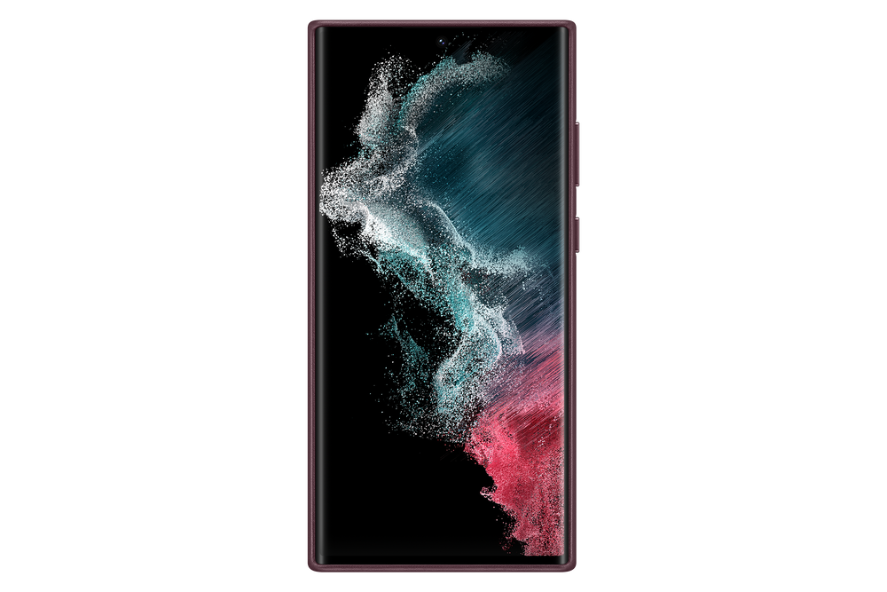 Samsung Official Galaxy S22 Ultra Leather Cover - Burgundy 5