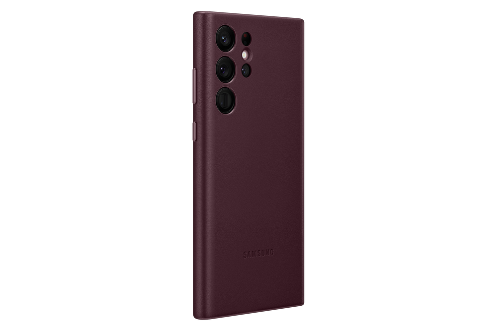Samsung Official Galaxy S22 Ultra Leather Cover - Burgundy 4