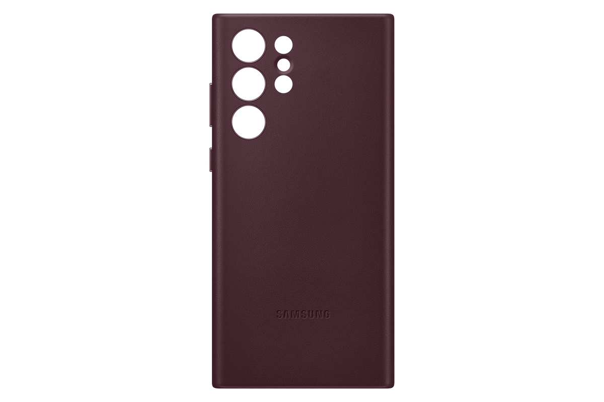 Samsung Official Galaxy S22 Ultra Leather Cover - Burgundy 1