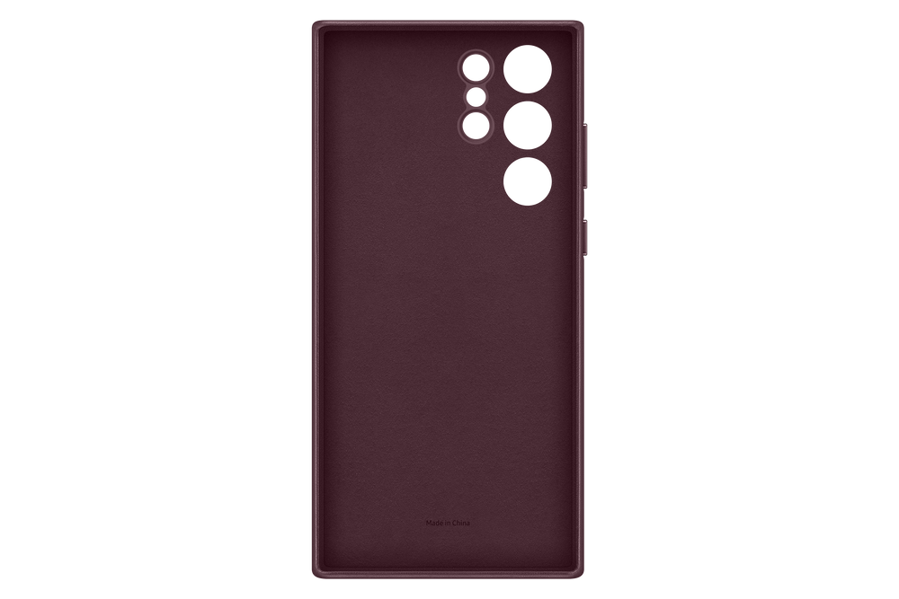 Samsung Official Galaxy S22 Ultra Leather Cover - Burgundy 3