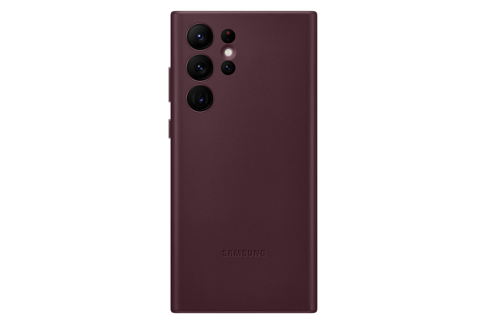 Samsung Official Galaxy S22 Ultra Leather Cover - Burgundy 2