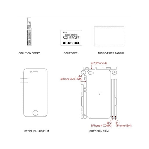 SGP Incredible Shield Screen & Body Protector Set iPhone 4 / 4S Ultra Matte 3