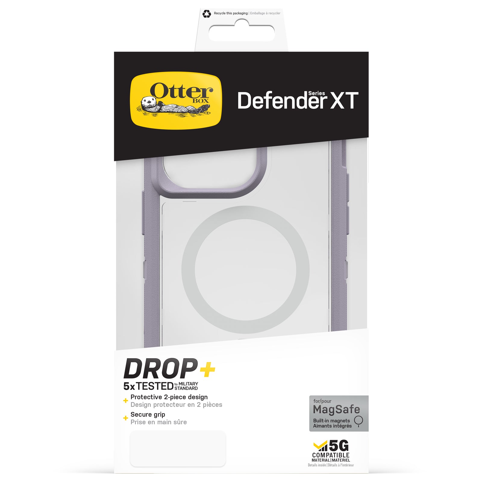 Otterbox Defender XT Clear MagSafe iPhone 14 Plus 6.7 inch Lavender Sky
