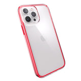 Speck Presidio Perfect Clear Impact Geometry Case iPhone 13 Standard 6.1 Red
