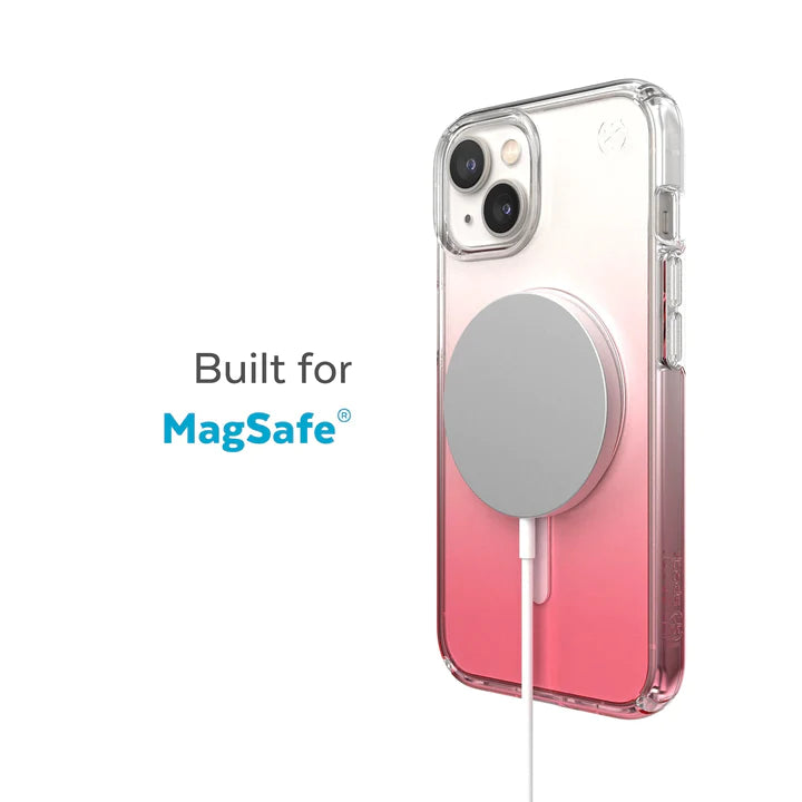 Speck Presidio Ombre Perfect Clear MagSafe Case iPhone 14 Standard 6.1 Rose