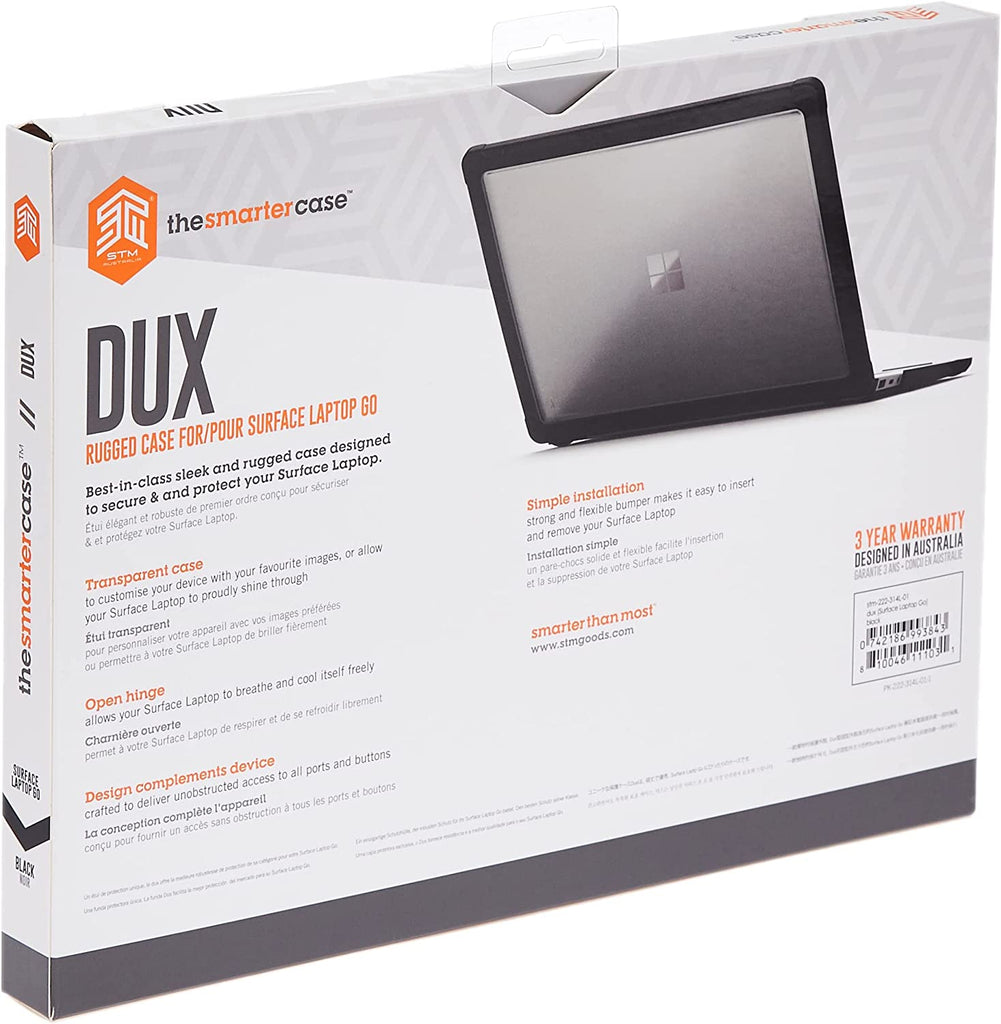STM DUX Tough Protective Case for Surface Laptop Go 3 / 2 / 1  - Clear Black