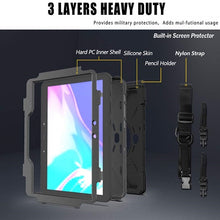 Load image into Gallery viewer, Rugged Case Hand &amp; Shoulder Strap Samsung Tab Active Pro 10.1 2020 - Black5