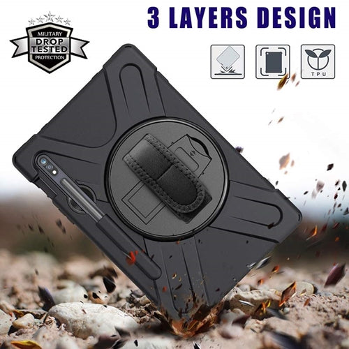Rugged Case Hand & Shoulder Strap Samsung Tab S7 2020 - Black6