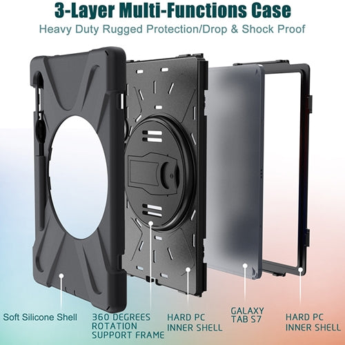 Rugged Case Hand & Shoulder Strap Samsung Tab S7 2020 - Black2