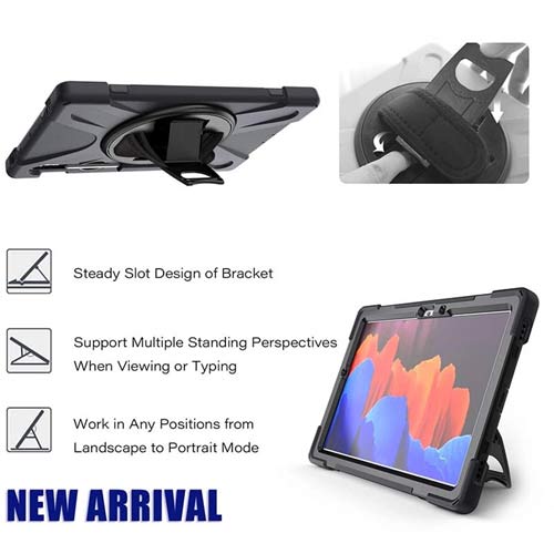 Rugged Case Hand & Shoulder Strap Samsung Tab S7 2020 - Black9 10