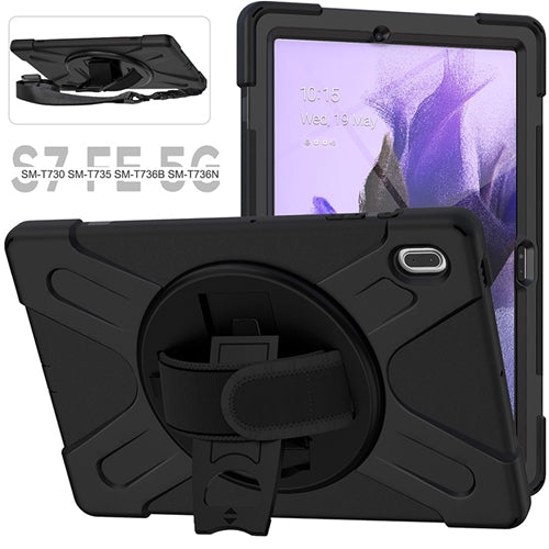 Rugged Case Hand & Shoulder Strap Galaxy Tab S7 FE 2021 12.4 SM-T730 T736 4