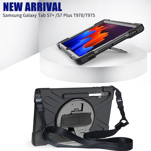 Rugged Case Hand & Shoulder Strap Samsung Tab S7 Plus 2020 - Black 7