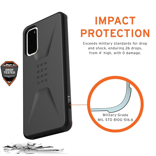 UAG Civilian Slim & Rugged Protective Case Samsung S20 6.2 inch Black 2