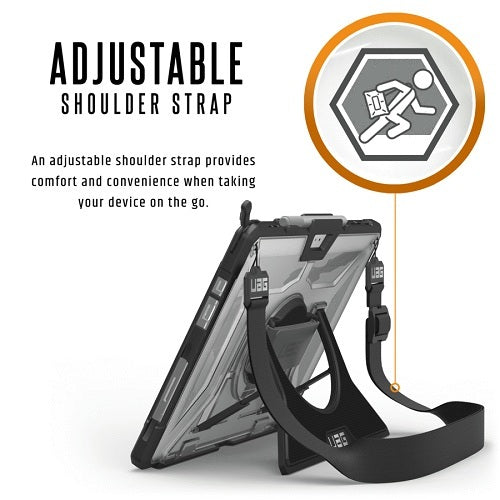 UAG Plasma Case For Surface Pro 2017, Pro 4 w/ (H/Sh/Strap) Ice/Black 3