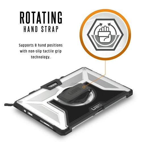 UAG Plasma Case For Surface Pro 2017, Pro 4 w/ (H/Sh/Strap) Ice/Black 6