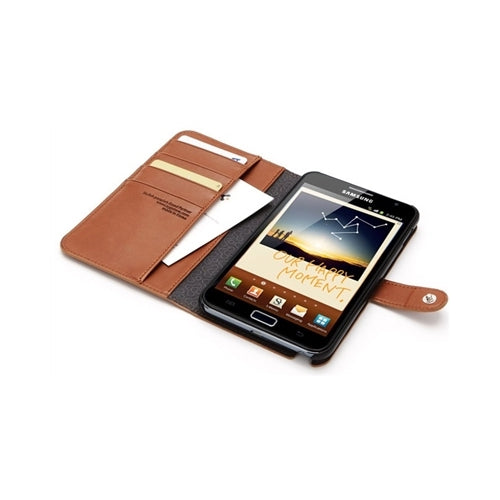 SGP Leather Wallet Case Valentinus Samsung Galaxy Note Brown 3