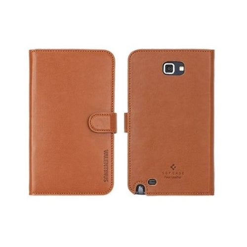 SGP Leather Wallet Case Valentinus Samsung Galaxy Note Brown 1