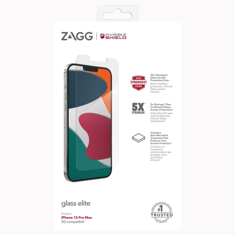 Zagg Invisible Shield Glass Elite Screen Protector iPhone 13 Pro Max 6.7 inch 10